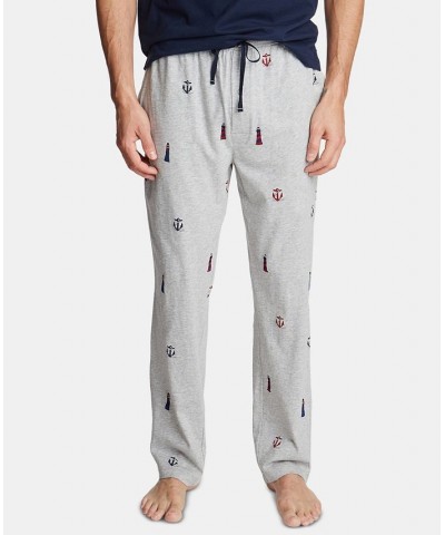 Men's Printed Cotton Pajama Pants Gray $13.22 Pajama