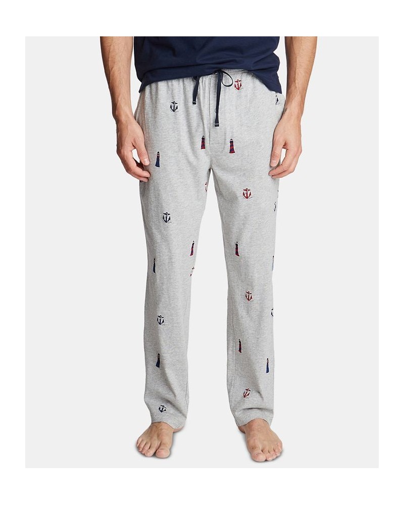 Men's Printed Cotton Pajama Pants Gray $13.22 Pajama