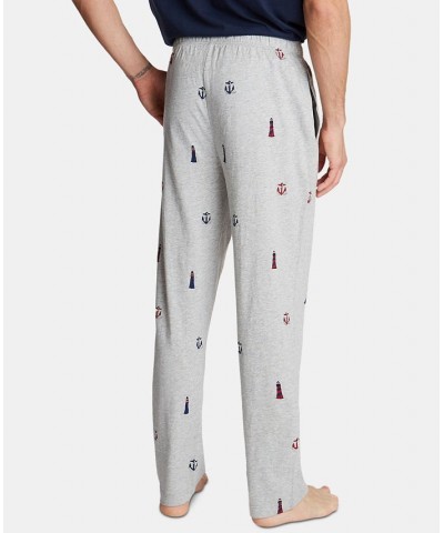 Men's Printed Cotton Pajama Pants Gray $13.22 Pajama