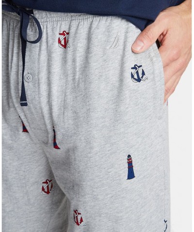 Men's Printed Cotton Pajama Pants Gray $13.22 Pajama