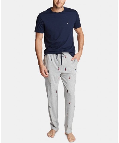 Men's Printed Cotton Pajama Pants Gray $13.22 Pajama