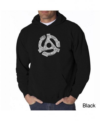 Men's Word Art Hoodie - Record Adapter Black $25.20 Sweatshirt