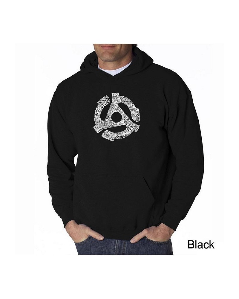 Men's Word Art Hoodie - Record Adapter Black $25.20 Sweatshirt