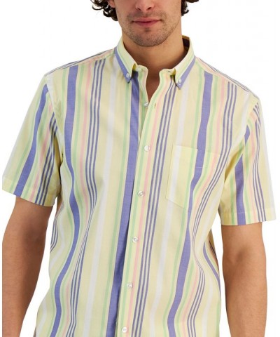 Men's Wally Classic-Fit Stripe Button-Down Poplin Shirt Yellow $31.54 Shirts