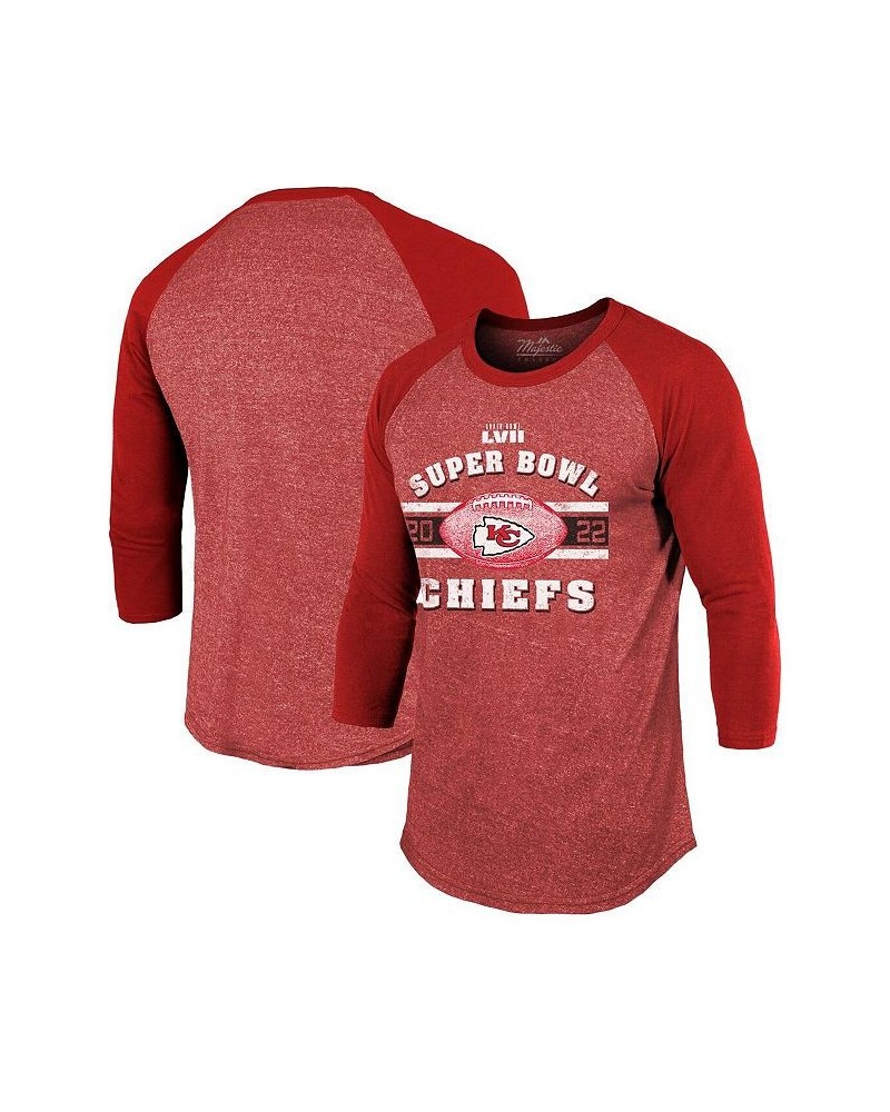 Men's Threads Red Kansas City Chiefs Super Bowl LVII Tri-Blend Make It Happen Raglan 3/4 Sleeve T-shirt $24.36 T-Shirts