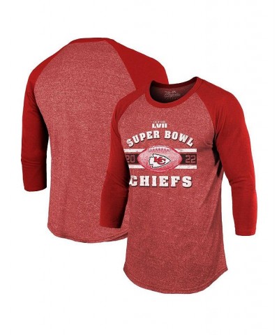 Men's Threads Red Kansas City Chiefs Super Bowl LVII Tri-Blend Make It Happen Raglan 3/4 Sleeve T-shirt $24.36 T-Shirts