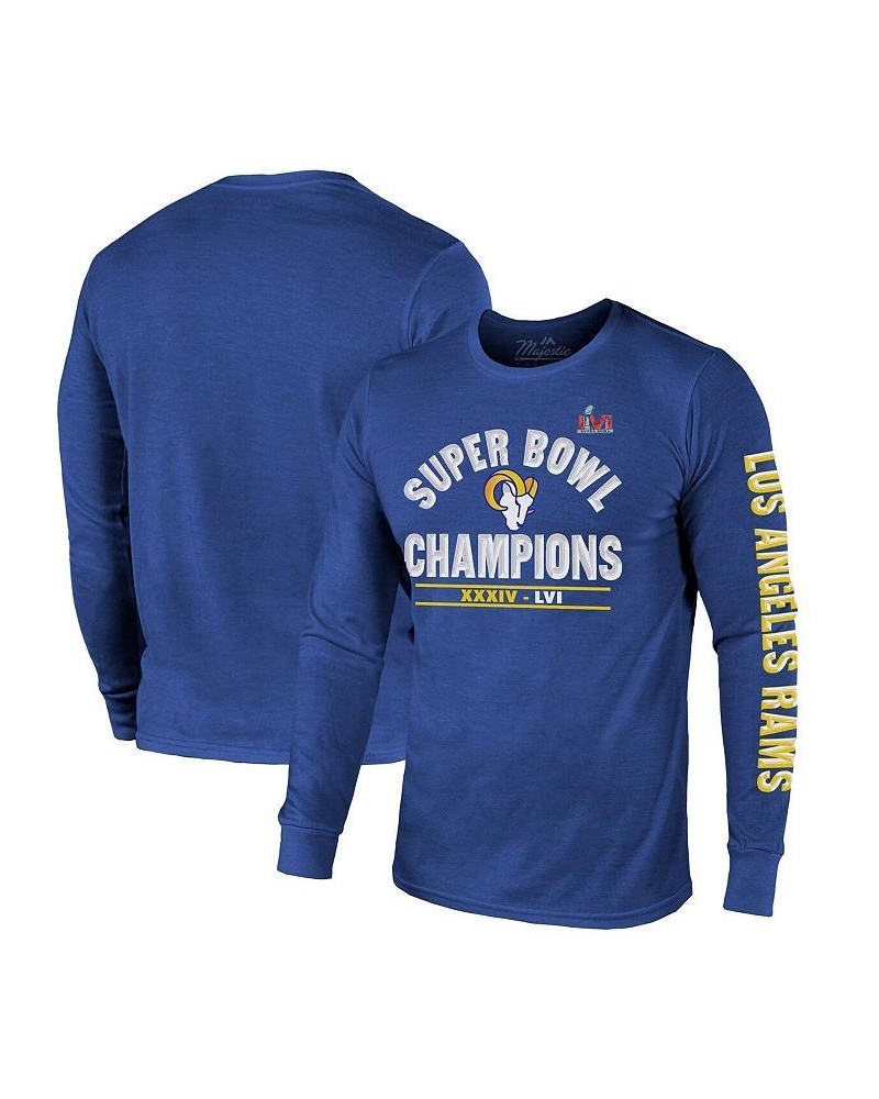 Men's Threads Royal Los Angeles Rams 2-Time Super Bowl Champions Always Champs Tri-Blend Long Sleeve T-shirt $26.68 T-Shirts