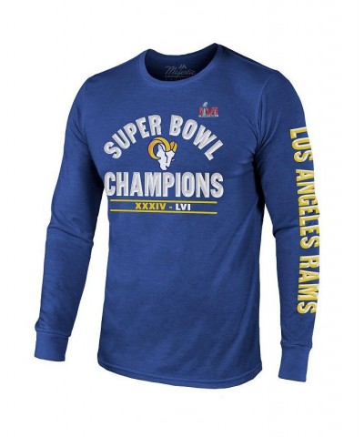 Men's Threads Royal Los Angeles Rams 2-Time Super Bowl Champions Always Champs Tri-Blend Long Sleeve T-shirt $26.68 T-Shirts