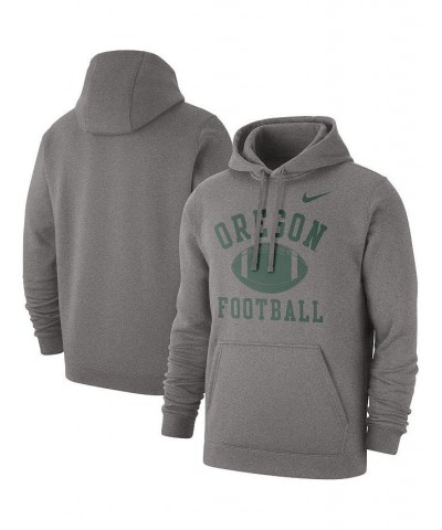 Men's Heathered Gray Oregon Ducks Football Club Pullover Hoodie $34.50 Sweatshirt