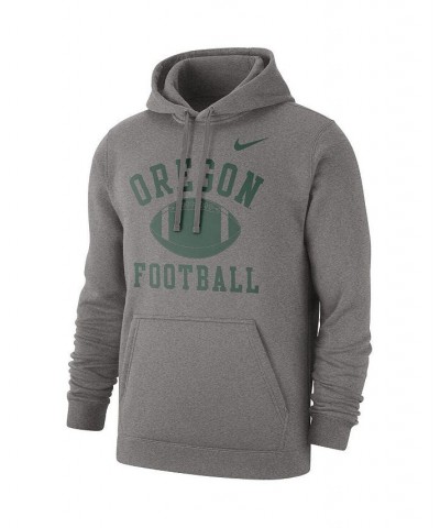 Men's Heathered Gray Oregon Ducks Football Club Pullover Hoodie $34.50 Sweatshirt