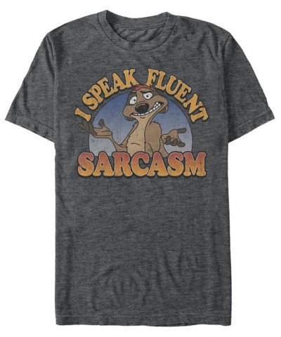 Disney Men's Lion King Timon Speaks Sarcasm Short Sleeve T-Shirt Gray $17.50 T-Shirts