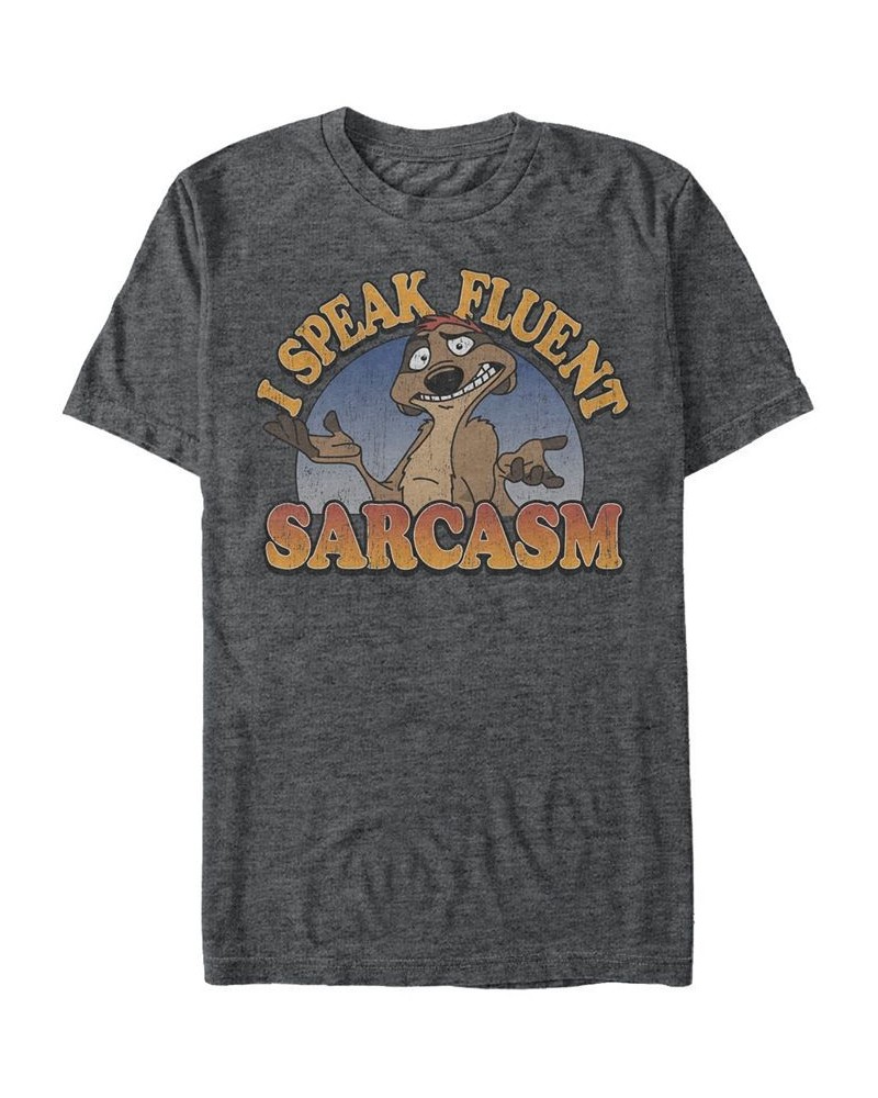 Disney Men's Lion King Timon Speaks Sarcasm Short Sleeve T-Shirt Gray $17.50 T-Shirts