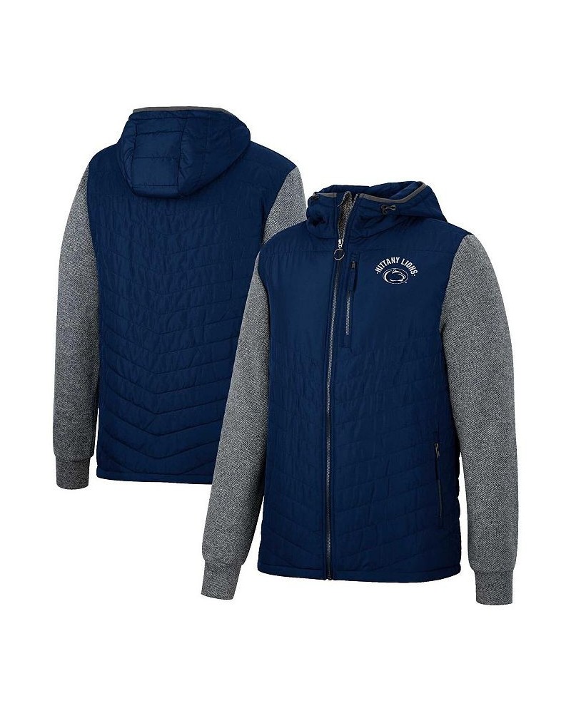 Men's Navy Penn State Nittany Lions Course Herringbone Full-Zip Hoodie $40.50 Jackets