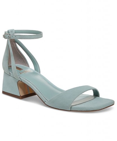 Wilson Ankle-Strap Block-Heel Sandals Blue $47.00 Shoes