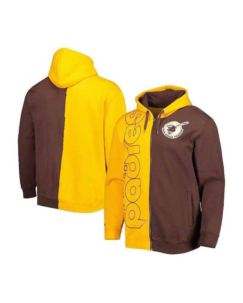 Men's Gold, Brown San Diego Padres Fleece Full-Zip Hoodie $40.30 Sweatshirt