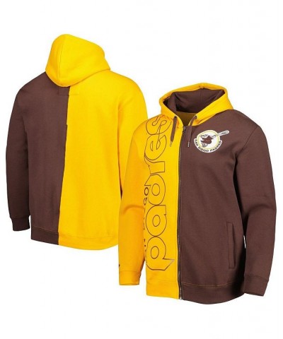 Men's Gold, Brown San Diego Padres Fleece Full-Zip Hoodie $40.30 Sweatshirt