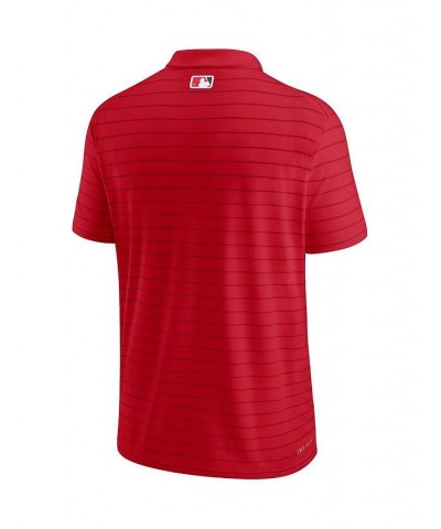 Men's Red Washington Nationals Authentic Collection Striped Performance Pique Polo Shirt $34.50 Polo Shirts