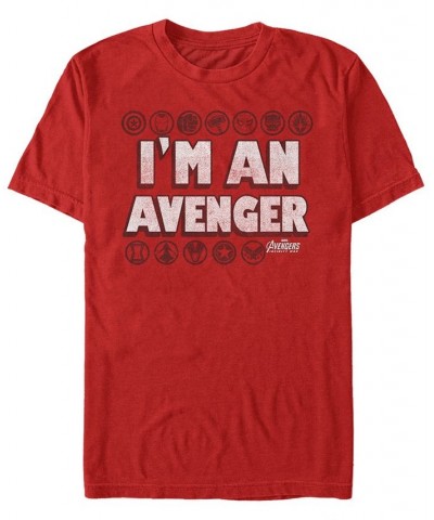 Marvel Men's Avengers Infinity War I'm An Avenger Symbols Short Sleeve T-Shirt Red $16.10 T-Shirts