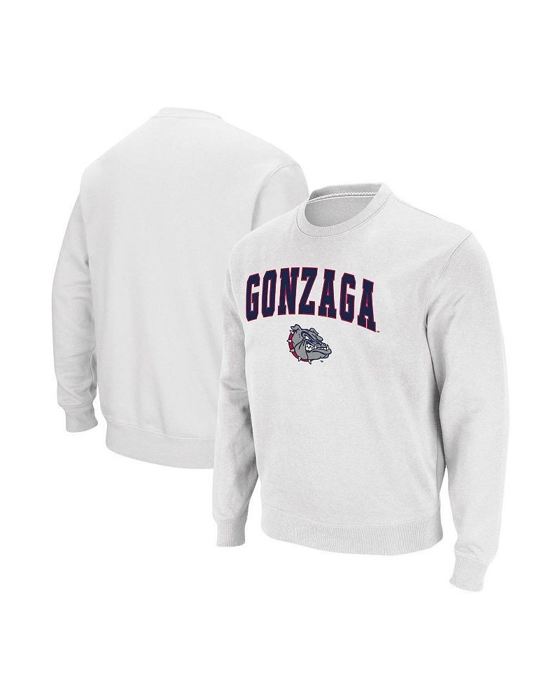 Men's White Gonzaga Bulldogs Arch & Logo Tackle Twill Pullover Sweatshirt $30.59 Sweatshirt