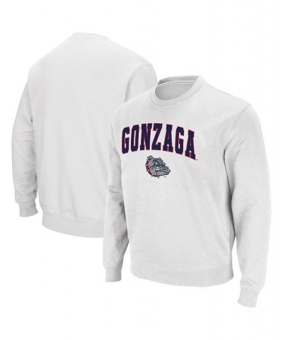 Men's White Gonzaga Bulldogs Arch & Logo Tackle Twill Pullover Sweatshirt $30.59 Sweatshirt