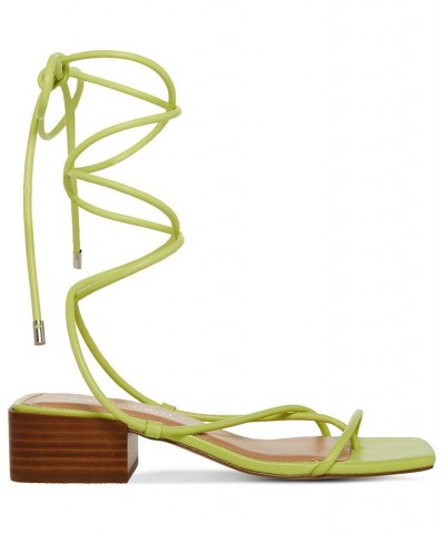 Sorrin Ankle-Tie Block-Heel Sandals Orange $34.81 Shoes