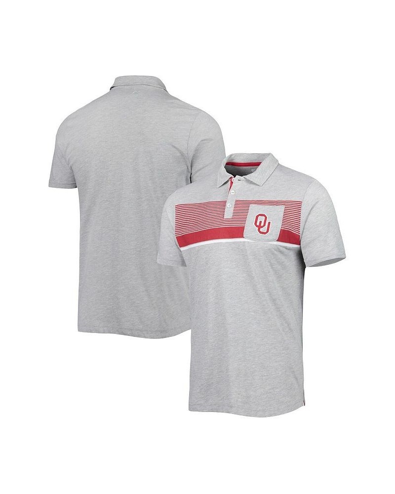 Men's Heathered Gray Oklahoma Sooners Golfer Pocket Polo Shirt $20.39 Polo Shirts