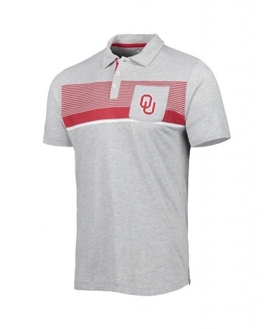 Men's Heathered Gray Oklahoma Sooners Golfer Pocket Polo Shirt $20.39 Polo Shirts