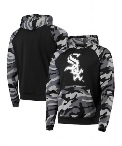 Men's Black Chicago White Sox Camo Raglan Pullover Hoodie $40.79 Sweatshirt