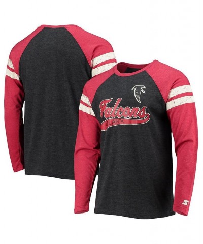 Men's Black, Red Atlanta Falcons Throwback League Raglan Long Sleeve Tri-Blend T-shirt $26.65 T-Shirts