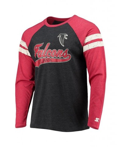 Men's Black, Red Atlanta Falcons Throwback League Raglan Long Sleeve Tri-Blend T-shirt $26.65 T-Shirts