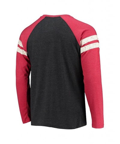 Men's Black, Red Atlanta Falcons Throwback League Raglan Long Sleeve Tri-Blend T-shirt $26.65 T-Shirts