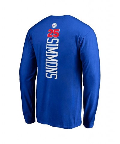 Men's Ben Simmons Royal Philadelphia 76ers Backer Name and Number Long Sleeve T-shirt $20.25 T-Shirts