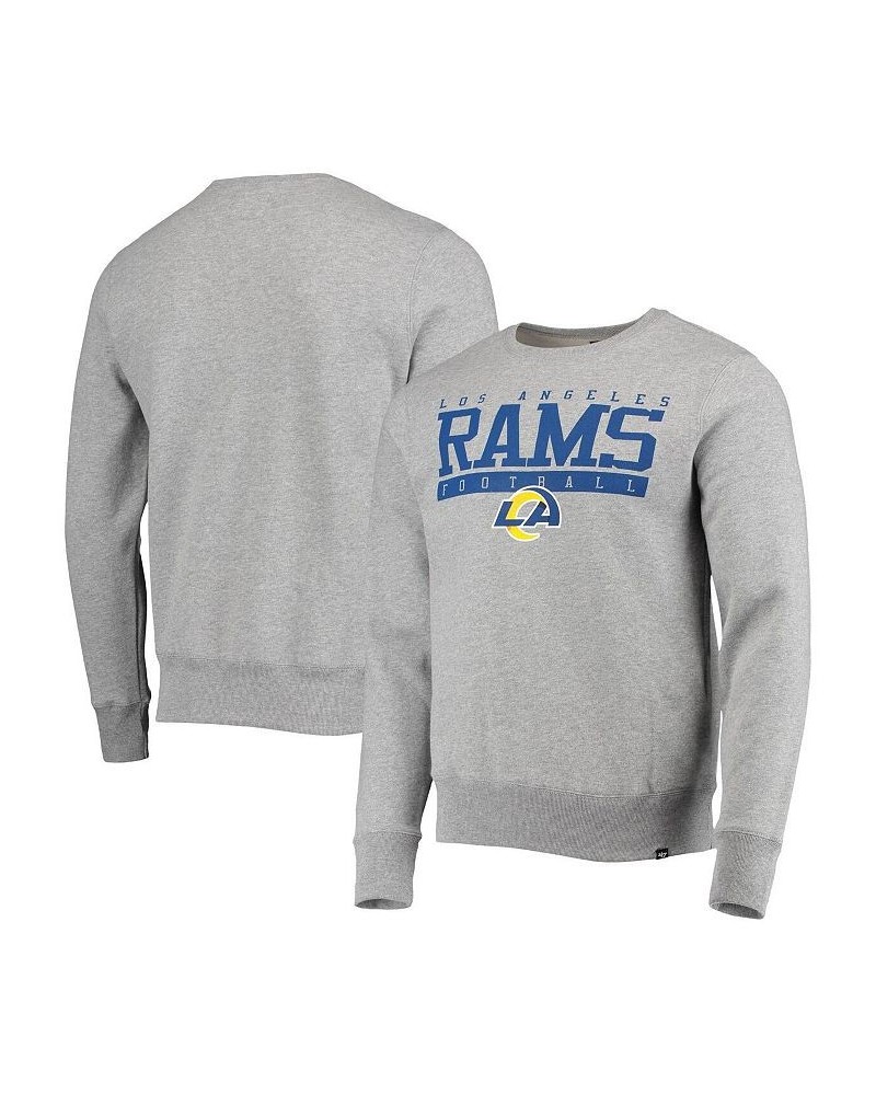 Men's Heathered Gray Los Angeles Rams Block Headline Pullover Sweatshirt $31.35 Sweatshirt