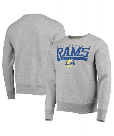 Men's Heathered Gray Los Angeles Rams Block Headline Pullover Sweatshirt $31.35 Sweatshirt