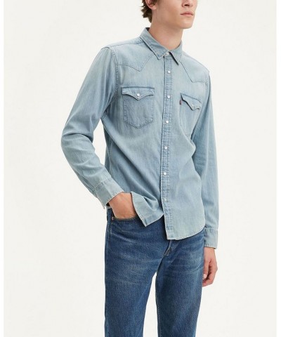 Men's Classic Clean Standard Fit Denim Western Shirt PD02 $28.00 Shirts