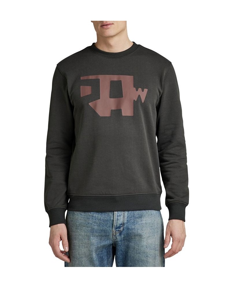 Men's Abstract Raw Logo Graphic Sweatshirt Gray $29.67 Sweatshirt