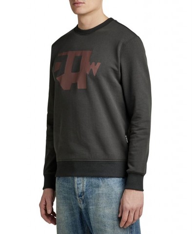 Men's Abstract Raw Logo Graphic Sweatshirt Gray $29.67 Sweatshirt