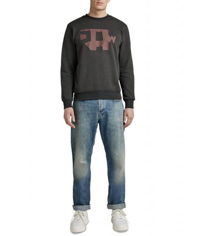 Men's Abstract Raw Logo Graphic Sweatshirt Gray $29.67 Sweatshirt