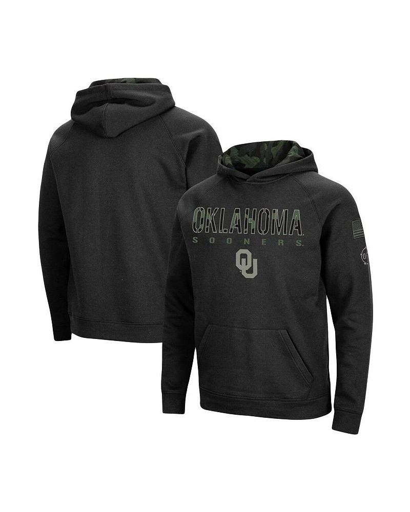 Men's Black Oklahoma Sooners Big and Tall OHT Military-Inspired Appreciation Raglan Pullover Hoodie $40.79 Sweatshirt