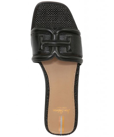 Irina Logo Emblem Slide Sandals Black $57.40 Shoes