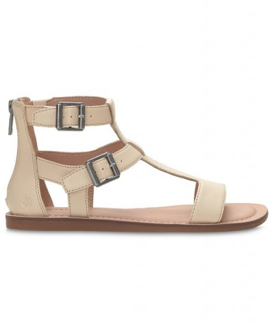 Women's Brelin Gladiator Flat Sandals Tan/Beige $46.28 Shoes