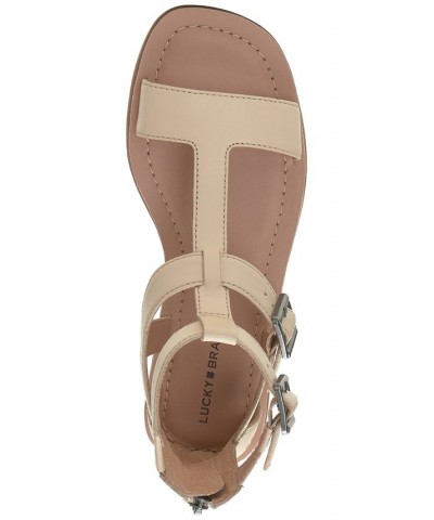 Women's Brelin Gladiator Flat Sandals Tan/Beige $46.28 Shoes