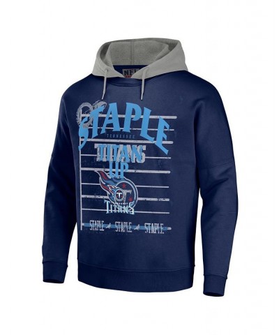 Men's NFL X Staple Navy Tennessee Titans Oversized Gridiron Vintage-Like Wash Pullover Hoodie $34.31 Sweatshirt