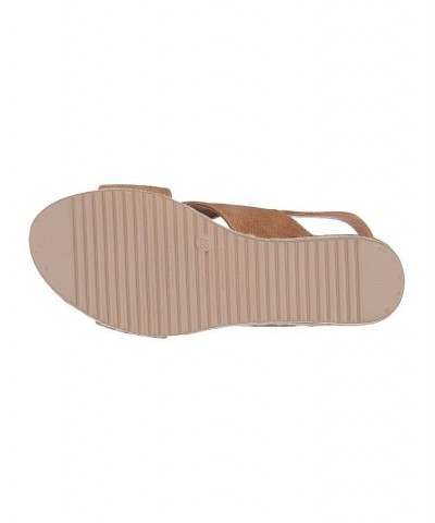 Women's Gini Wedge Sandals Tan/Beige $31.50 Shoes