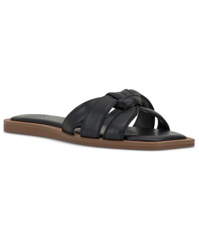 Barcellen Knotted Slide Sandals Black $47.96 Shoes