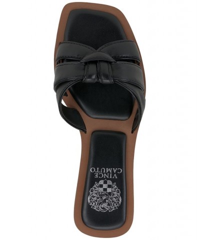 Barcellen Knotted Slide Sandals Black $47.96 Shoes