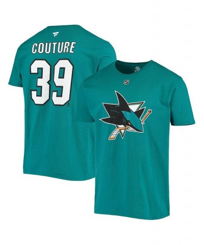 Men's Teal Logan Couture San Jose Sharks Player Name and Number T-shirt $19.37 T-Shirts