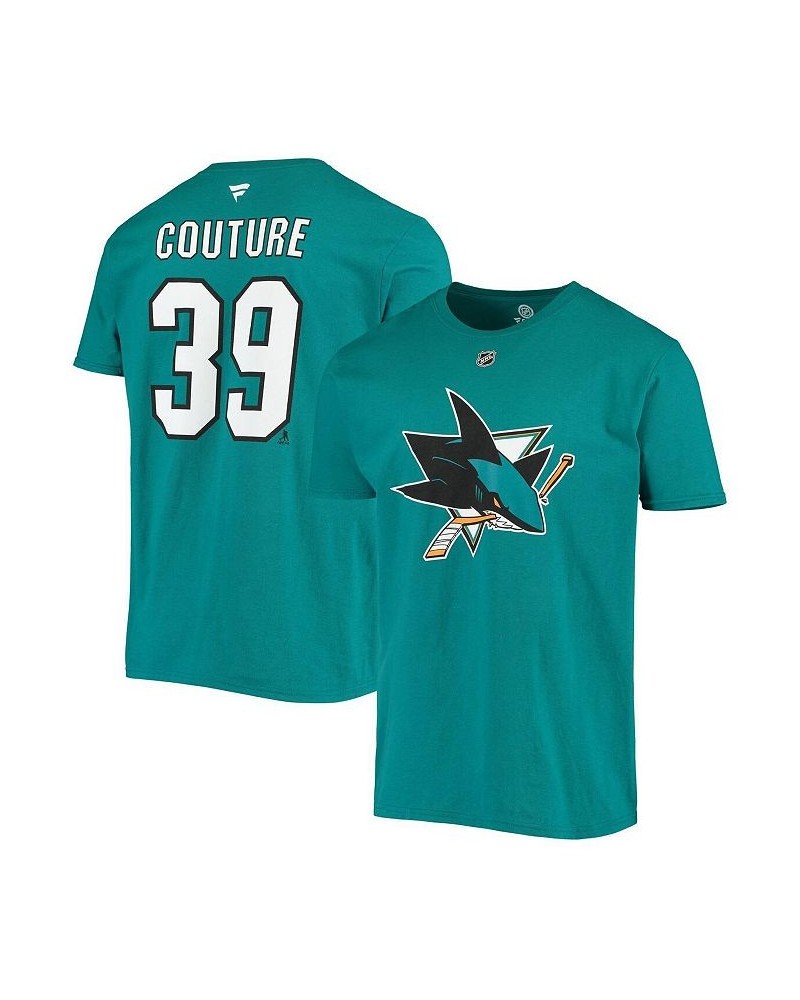 Men's Teal Logan Couture San Jose Sharks Player Name and Number T-shirt $19.37 T-Shirts