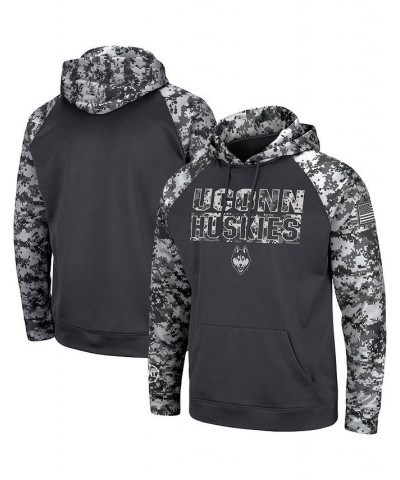 Men's Charcoal UConn Huskies OHT Military-Inspired Appreciation Digital Camo Pullover Hoodie $31.50 Sweatshirt