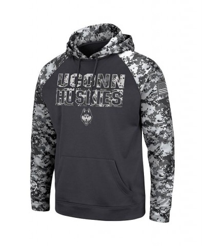 Men's Charcoal UConn Huskies OHT Military-Inspired Appreciation Digital Camo Pullover Hoodie $31.50 Sweatshirt